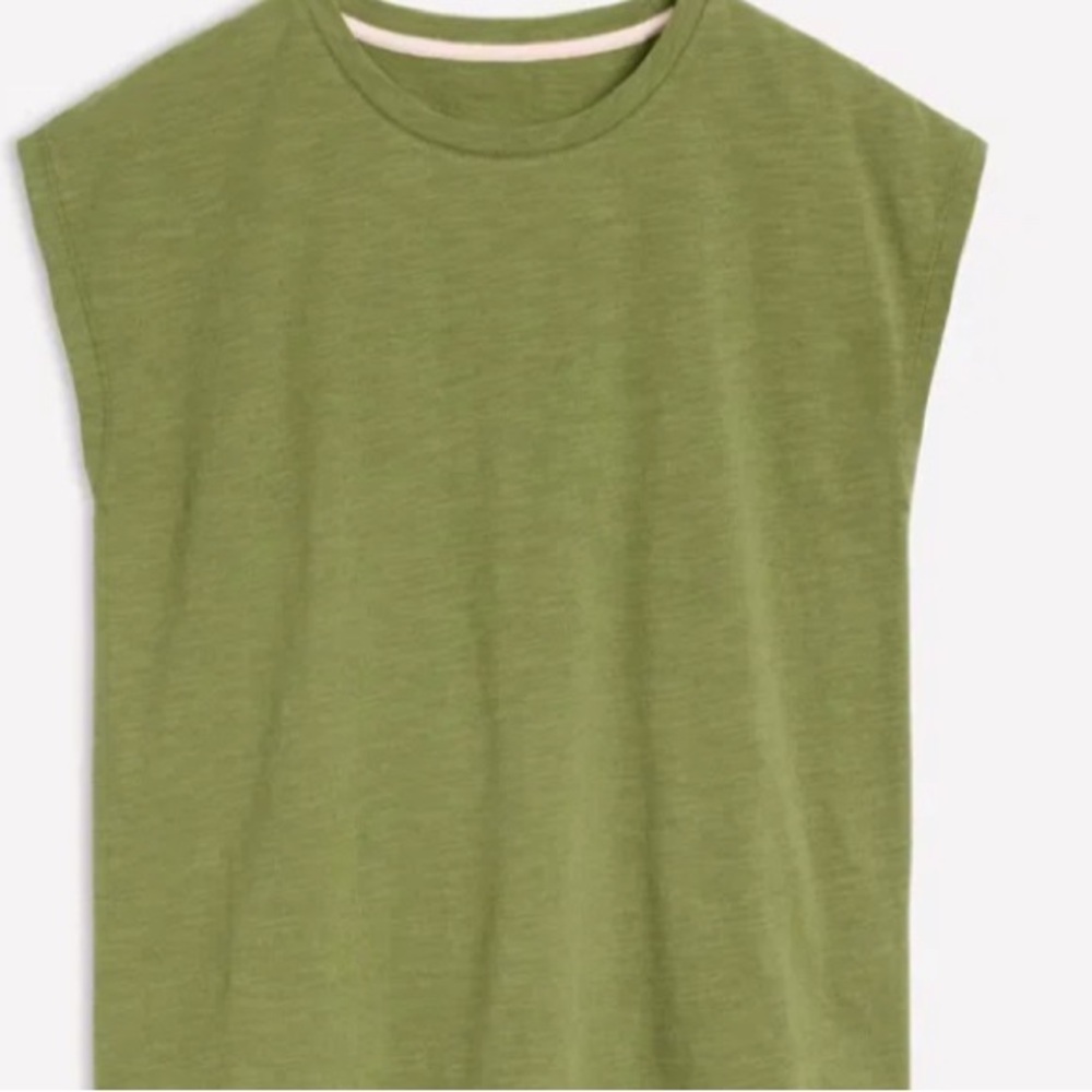 Boden Green Slub Linen TShirt, Size S